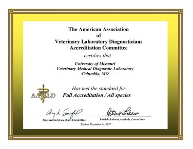MU VMDL Earns Five-Year Accreditation from AAVLD